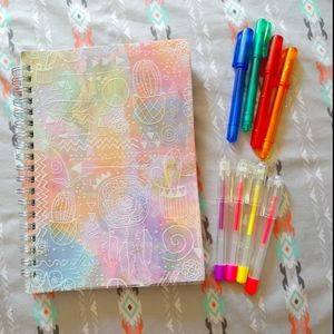 Notebook and Gel Pens
